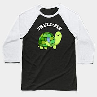 Shell-fie Cute Tortoise Selfie Pun Baseball T-Shirt